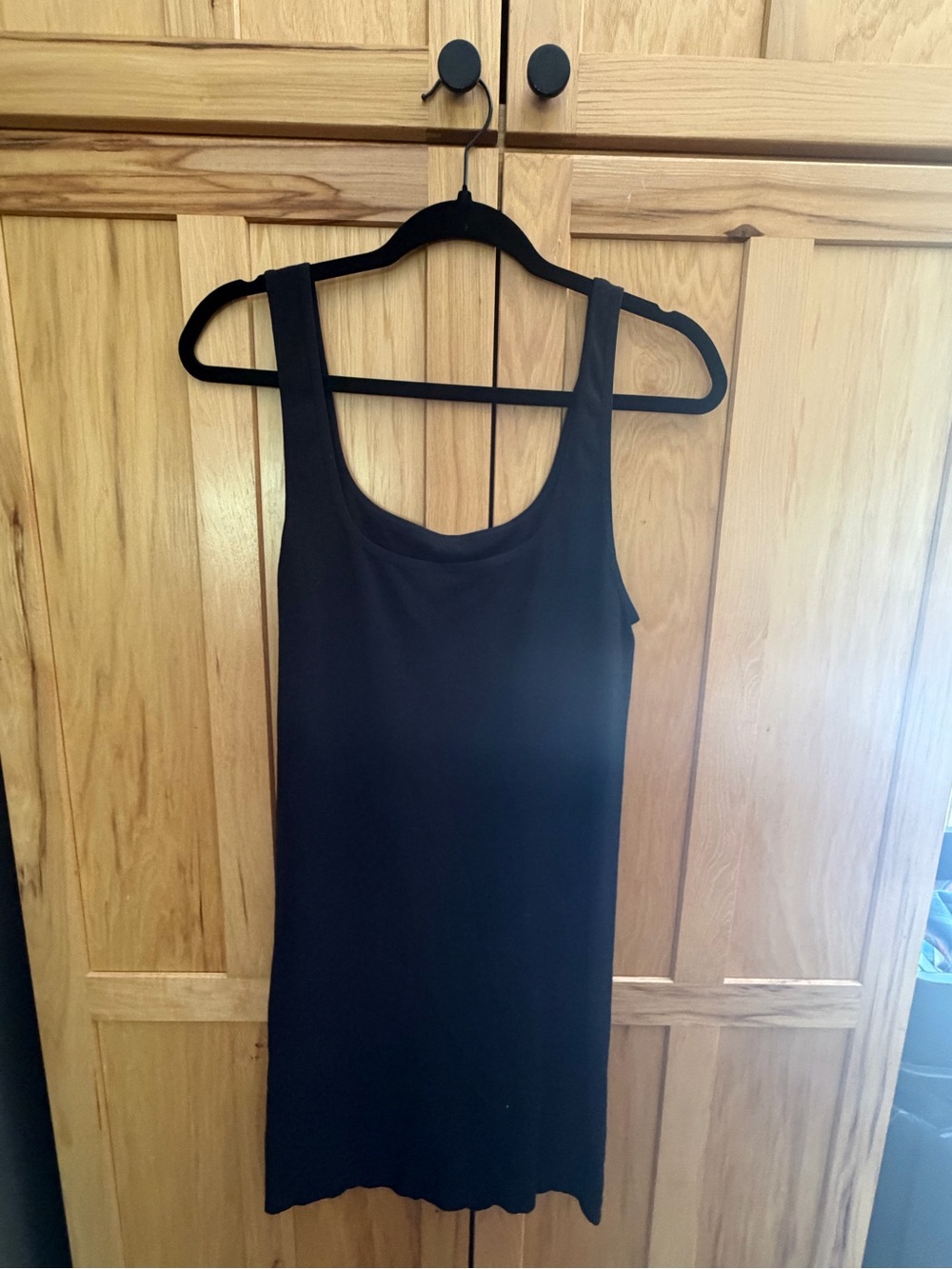 Savvi Black Sleeveless Scoop Neck Women's Dress